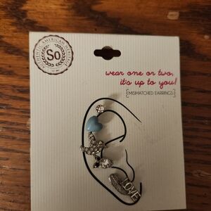 SO Silver and Blue Mismatched Earrings